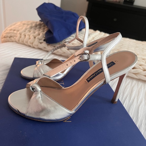 Gloria Metallic Leather Stiletto Sandals - Picture 8 of 10